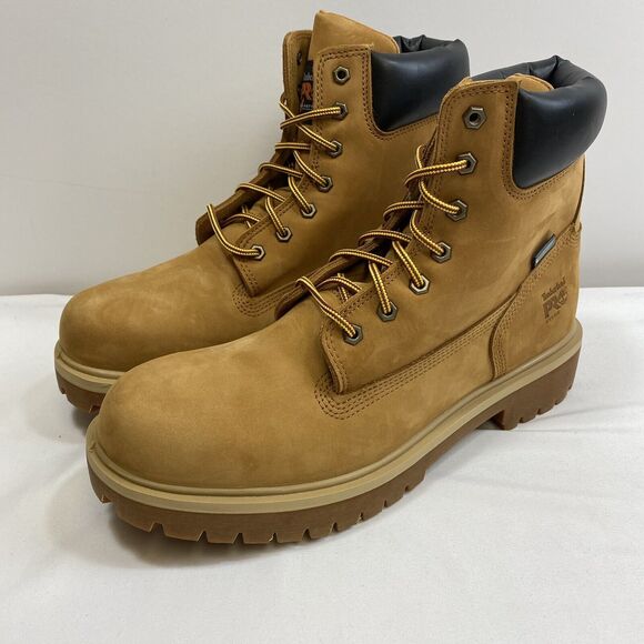 Timberland PRO Boots Men 12 Tan 6" Soft Toe Waterproof Workwear Insulated Shoes - Picture 2 of 15